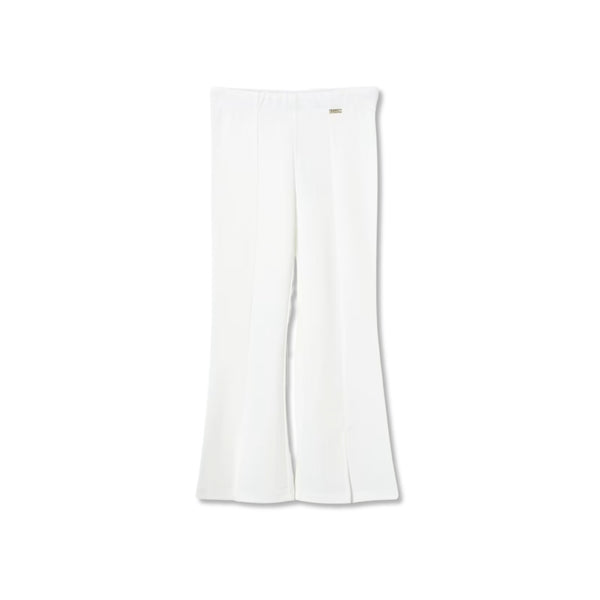 Girls White Logo-Patch Trouser