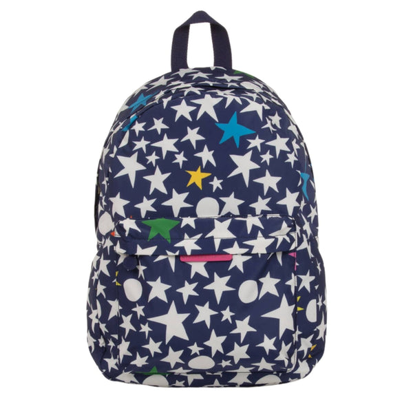 Unisex Navy Blue & White All Over Star-Print Backpack