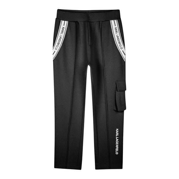 Girls Black Logo-Embroidered Track Pants