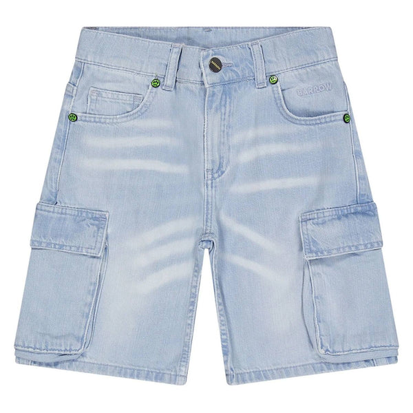 Boys Denim Light Blue Cargo Shorts
