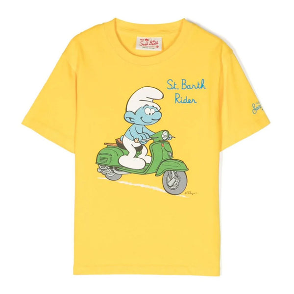 Boy Smurf Ride Print T-shirt