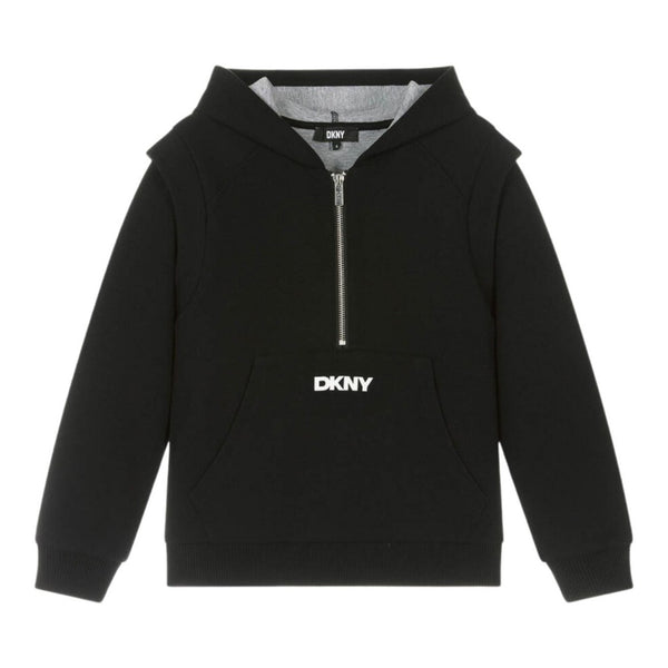 Unisex Black Logo-Print Cotton Hoodie