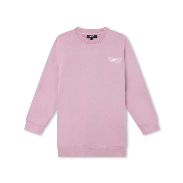 Girls Purple Cotton Sweatshirt Dress