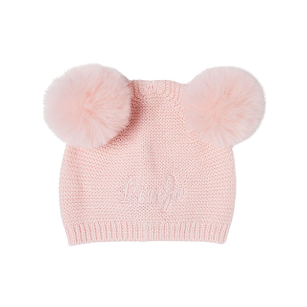 Baby Girls Pink Knit Hat With Pom-Pom