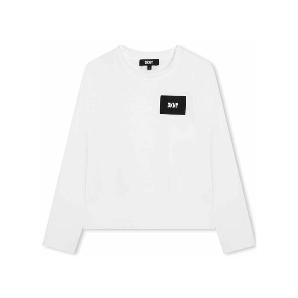 Girls White Cotton Jersey T-shirt