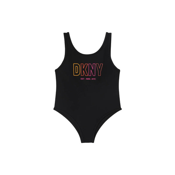 Girls Black Logo Swimsuit