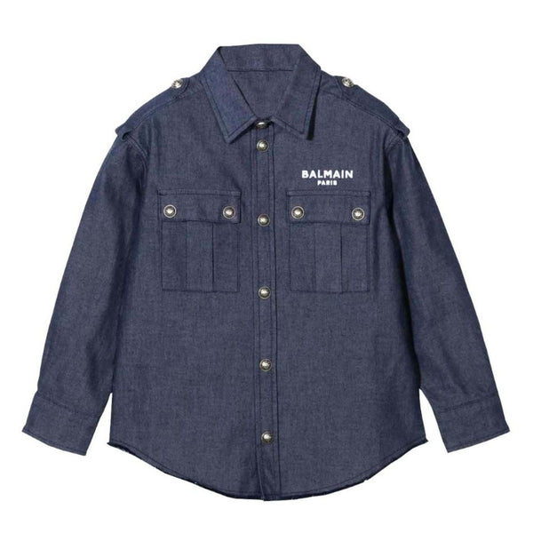 Logo Embroidered Denim Shirt
