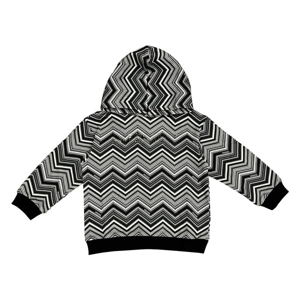 Girls Black Zigzag-Print Hoodie