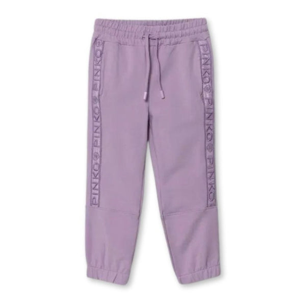 Girls Purple Logo Side Stripes Trouser