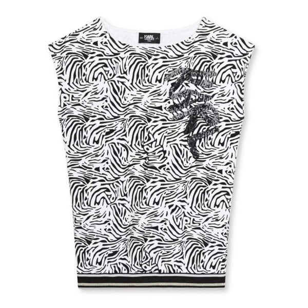Girls Zebra-Print Jersey Minidress
