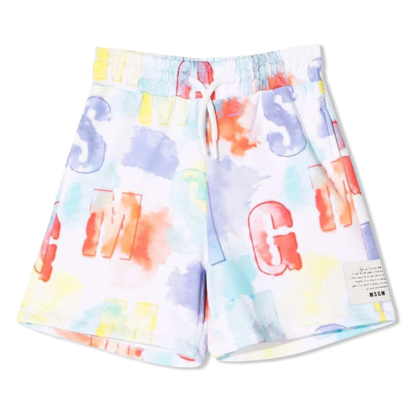 Graphic Print Cotton Track Shorts