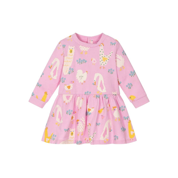 Baby Girls Pink Animal-Print Dress