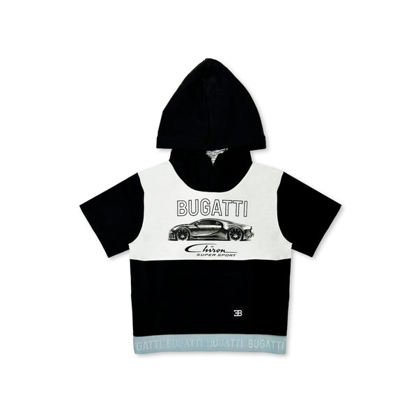 Boys Black & White Logo-Print Hoodie