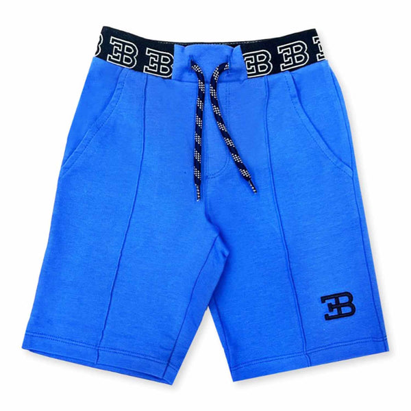 Boys Blue Short With Elasticated Logo Waistband