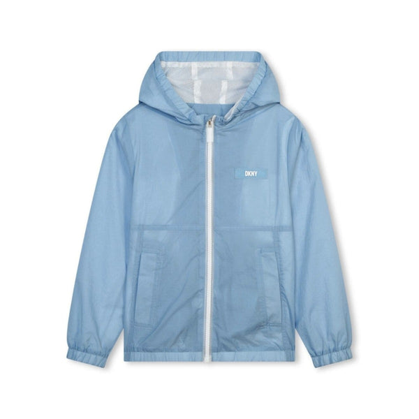 Boys Blue Hooded Packable Windbreaker Jacket