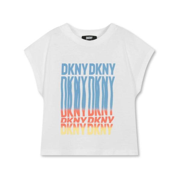 Girls White Logo-Print Cotton T-Shirts