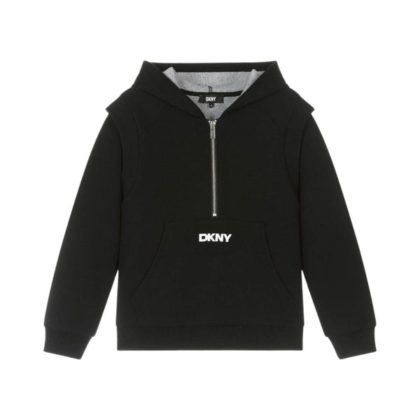 Unisex Black Logo-Print Cotton Hoodie