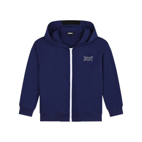 Boys Blue Logo-Print Zipped Hoodie