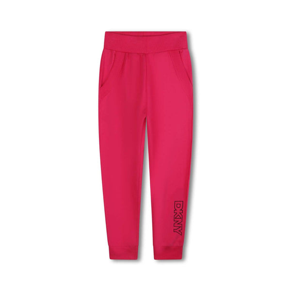 Girls Pink Logo-Print Cotton Joggers