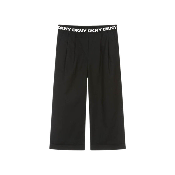 Girls Black Wide Leg Trousers
