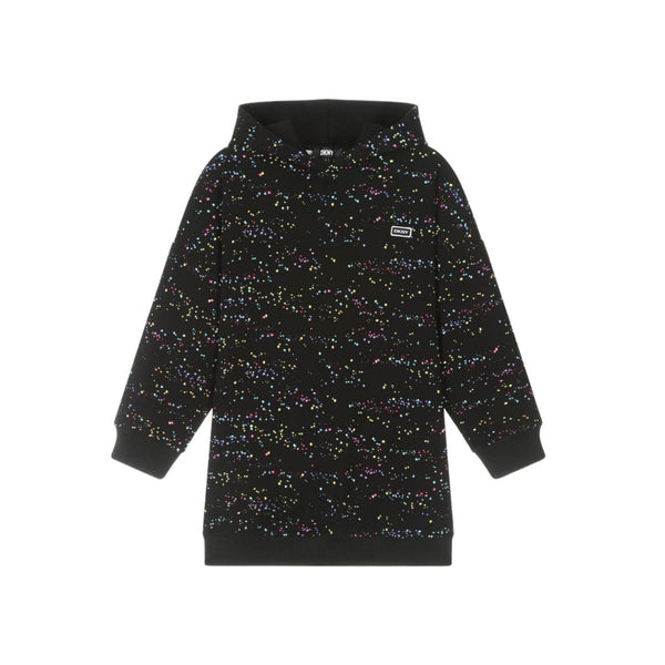 Girls Black Hooded Jersey Dress