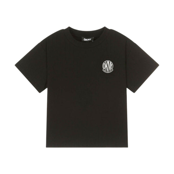 Girls Black Stripe Cotton T-Shirt