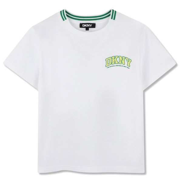 Boys White Logo-Print Cotton T-Shirt