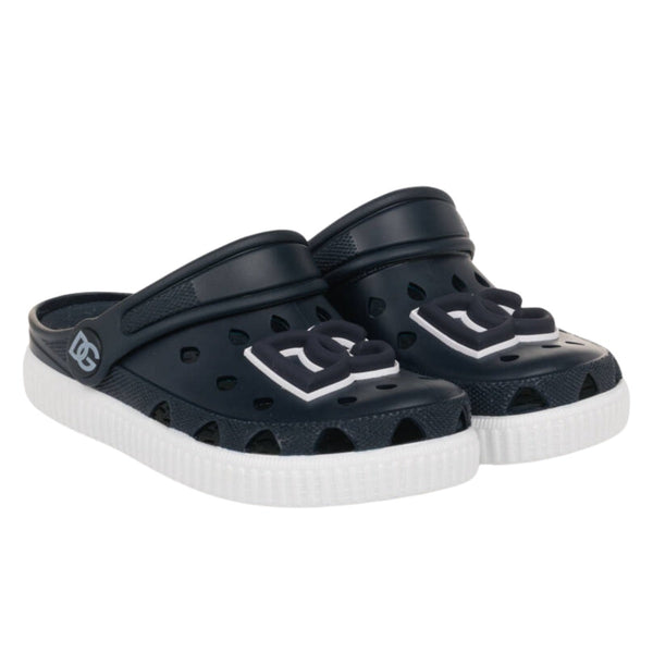 Boys Navy Blue DG Logo Clog Sandals