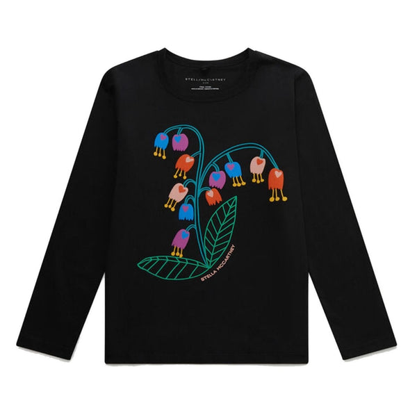 Girls Flower Embroidery Long Sleeve T-Shirt
