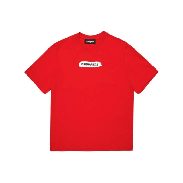 Kids Red Logo Print T-Shirt