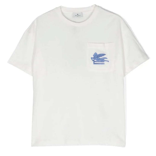 Boys White Pegaso-Motif Cotton T-shirt