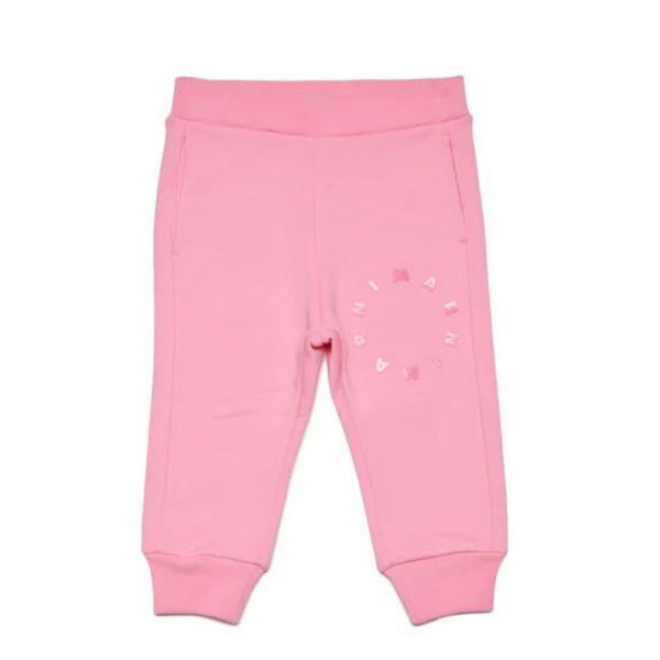 Baby Girls Pink Round Logo-Print Jogger