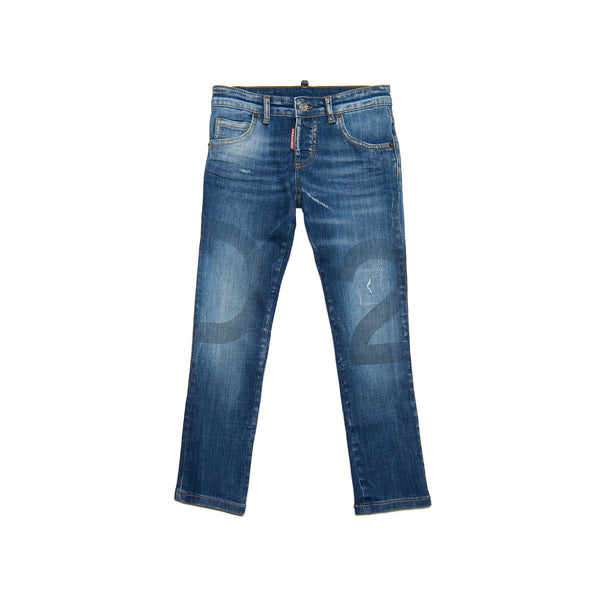 Boys Blue Denim Distressed Skinny Jeans