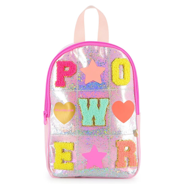 Girls Pink Sequin Logo-Print Backpack