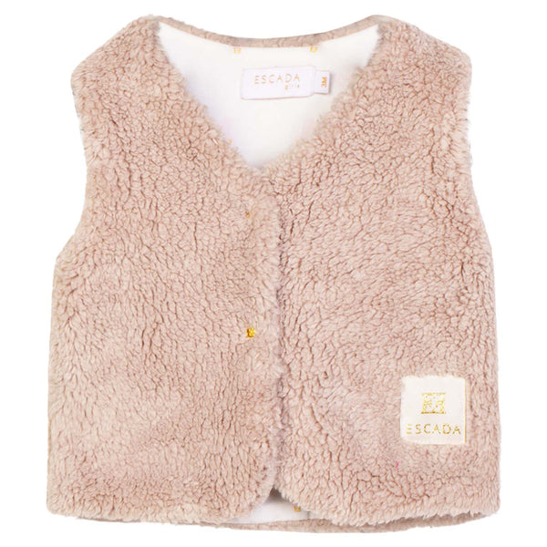 Baby Girls Beige Faux Fur Vest