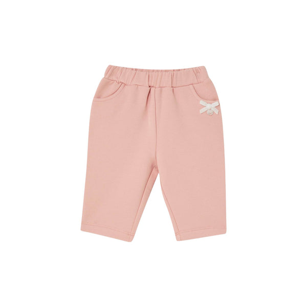Baby Girls Pink Logo-Bow Fleece Trouser