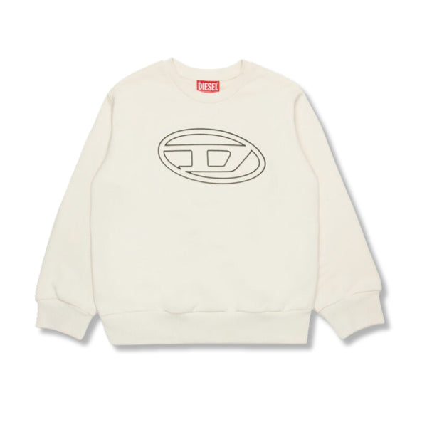 Boys Ivory Sweatshirt With Embossed D-Logo