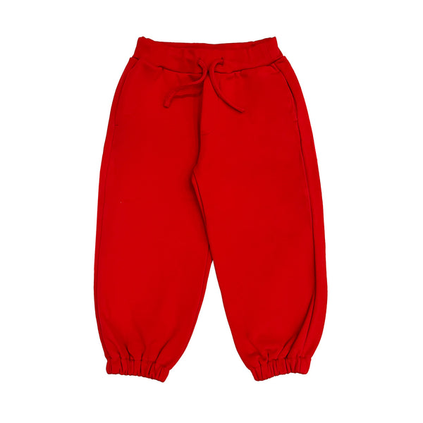 Girls Red Stylised Heart-Print Jogger
