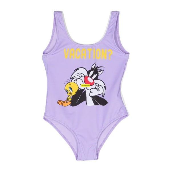Girl One Piece Swimsuit With Tweety Vacation