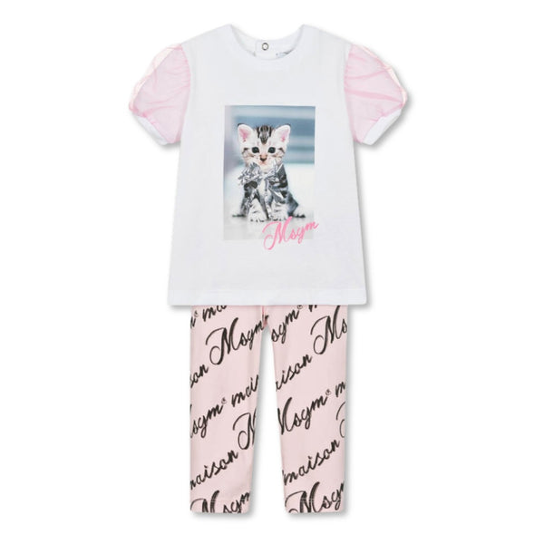 Baby Girls Pink Cotton Leggings Set