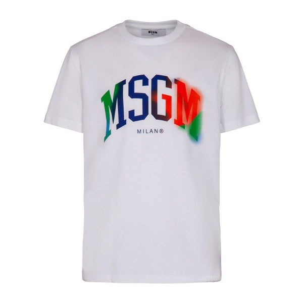 Boys White Cotton Half Sleeves T-Shirt