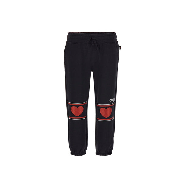 Girl Black Logo Print Joggers