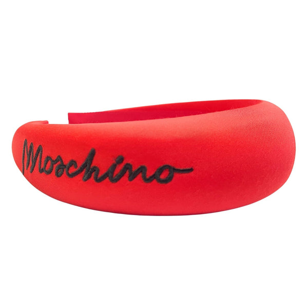 Girls Red Embroidered Logo Headband