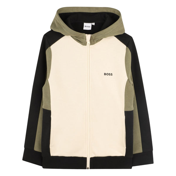 Boys Multi-Color Logo-Print  Hooded Jacket