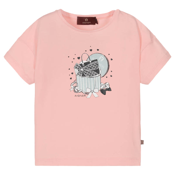 Baby Girls Pink Graphic-Print T-Shirts