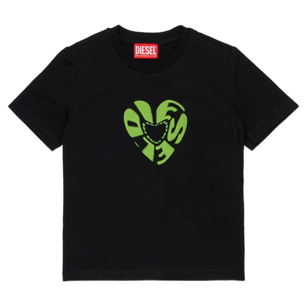 Girls Black Logo-Print T-Shirt