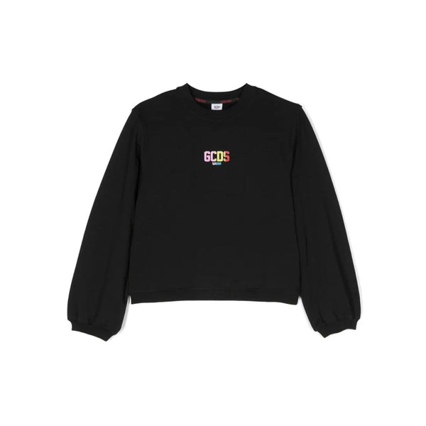 Girls Black Logo-Print Crewneck Sweatshirt
