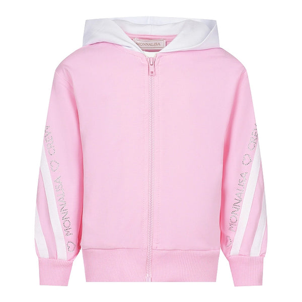 Girls Pink Cotton Hoodie