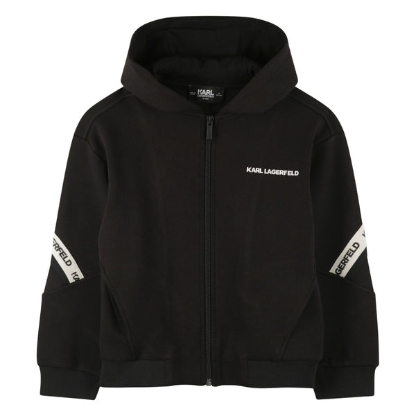 Boys Black Logo-Print Hoodies