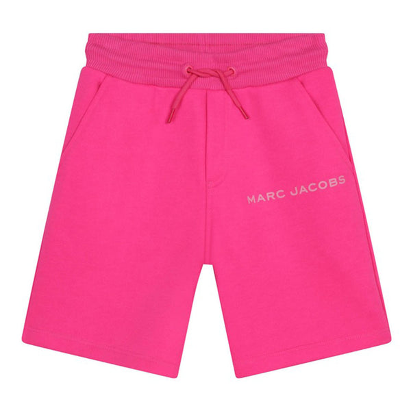 Fuchsia Pink Cotton Logo Shorts